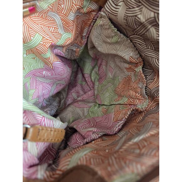 Vtg The Sak Crossbody Purse Leather Suede Patchwork 10x9 Inch Happy & Free Boho - Picture 12 of 15